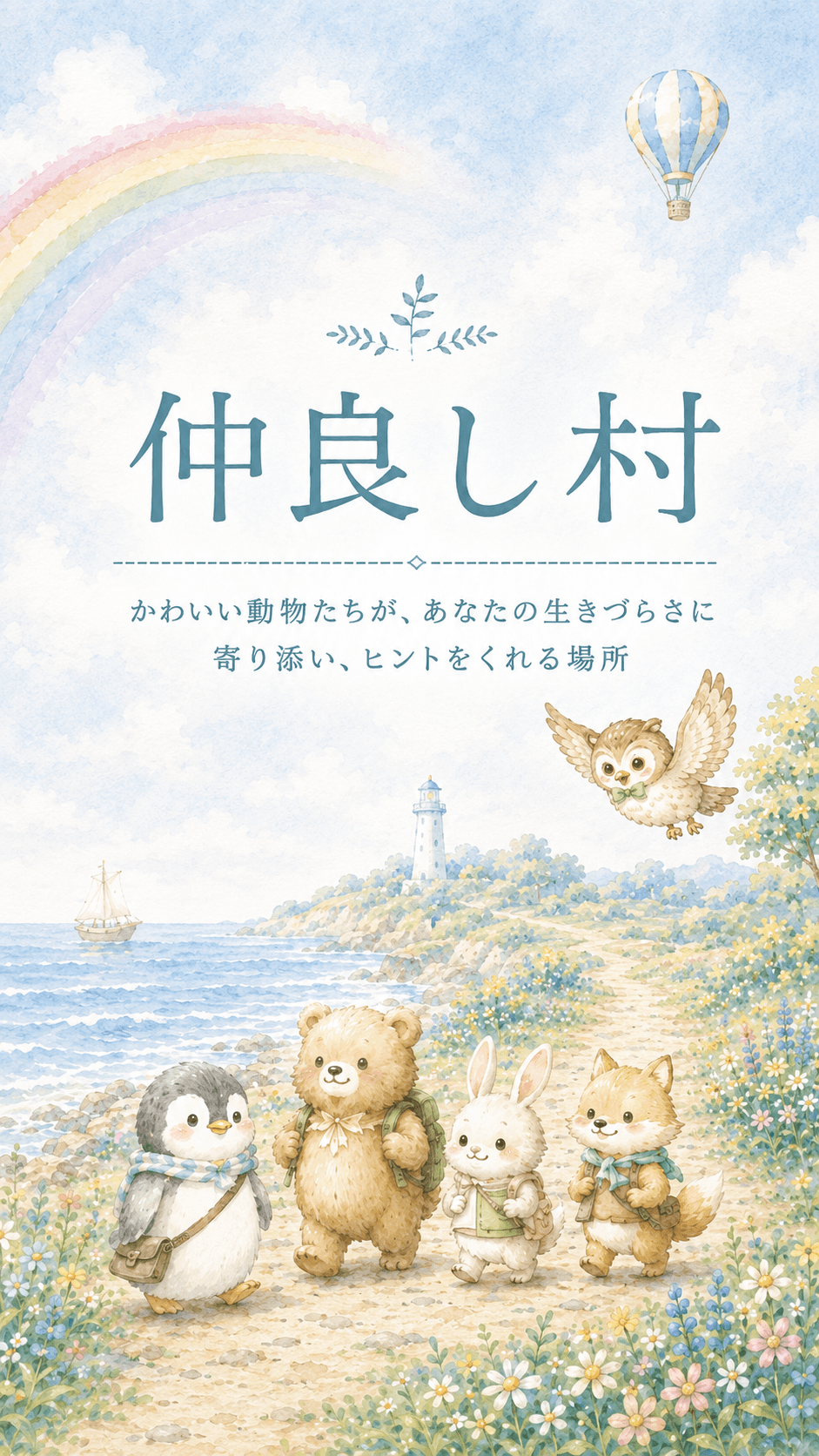 仲良し村 - かわいい動物たちが、あなたの生きづらさに寄り添い、ヒントをくれる場所